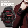 Zegarwatki Mężczyźni oglądają wojskowy wielki numer 2024 Fitness Sports Shock Approof Waterproof Waterproof wielofunkcyjny cyfr zewnętrzny