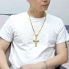 Diamond Alloy Cross Pendant Fashion Men's Hip Hop Necklace Jewelry