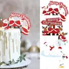 Świąteczne zapasy świąteczne ciasta Wesołych Świąt Bożego Narodzenia Karton Santa Clause Polar Bear Reindeer Party Year