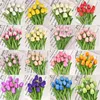 Fleurs décoratives 3/5 pièces tulipe artificielle vraie touche fausse fleur fête maison mariage décoration Bouquet fête des mères cadeau de saint valentin