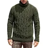 Pulls pour hommes à la mode hiver col roulé tricots pull à manches longues pull en gris / bleu marine / gris foncé / vert armée