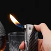 Briquet métallique haut de gamme en Fiber de carbone, accessoires multifonctions pour cigares et cigarettes, petits cadeaux pour hommes