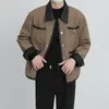 メンズジャケット春秋のラペルPUレザー因果的ゆるいハンサムハイストリートショートジャケットメンズトップオーバーコート男性服
