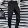 Pantalones para hombres estilo coreano traje hombres de moda delgada sociedad de negocios de color sólido vestidos rectas pantalones formales a109