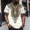 Męskie koszulki afrykańskie tradycyjne ubranie krótkie rękawy swobodny styl retro w stylu plemiennym jedności są luksusowe i