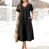 Casual Dresses Womens Cotton Dress Summer Long With Pockets Bridesmaid
