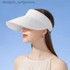 Visor Spring and Summer Women's Outdoor Sunshade Str Hat Fashion Empty Top Duck Tongue Hat Big Brim C G37L231219