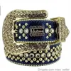 2023 Designer BB Belt Simon Ceintures pour hommes Femmes Ceinture de diamant brillant Noir sur Noir Bleu Blanc multicolore avec strass bling as2789