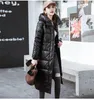 Women s Down Parkas 2023 Winter Cotton Jackets kläder Långt Slim Hooded Warm Coats Female Black Overcoats V1162 231219