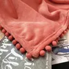 Cobertores Flanela Cobertor Macio Lance com Franja Pompom Cama Leve Ajuste Sofá Sofá (60 Knit