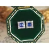 Xinfly Ohrringe mit echtem Saphir-Diamant, 0,6 ct, Prinzessinnenblau, 18 Karat Feingold, Edelstein, trendig für Mädchen