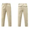 Spodnie dziecięce szkolne mundury Khaki Pantie 2023 Wiosna jesień dzieciom zwykła bawełna prosto dla nastolatków chłopców w wieku 4-15 lat noszenie