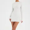 Casual Dresses 2023 Women Long Sleeve Lace Dress Elegant Solid Color Bodycon Party Mini Beach Cocktail Club Streetwear