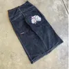 Vrouwen Jeans Retro Y2k Losse Harajuku Ontwerp Gedrukt Mannen En Zwarte Hoge Taille 2024 Punk Wijde Voet Broek street Wear