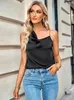 Kvinnors tankar Summer Camisole Slim Vest Sexig kvinnor ärmlös V-ringning Tee Tank Topps Kvinnlig svart/vit koreansk gröda Y2K beskuren feminino