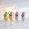 Nowy przylot Diamond Designer Jewelry Słynne marki Four Leaf Clover Hoop Kolczyki dla kobiet