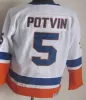 Maglie vintage da hockey di New York 22 Mike Bossy 5 Denis Potvin 9 Clark Gillies 19 Bryan Trottier 31 Billy Smith 32 Steve Thomas 16 Pat Lafo 53