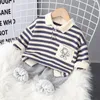 Clothing Sets Spring Causal Suit Baby Boys Girls Cartoon Strips T Shirt Pants 2pcs Set Children Kids Infant Sportswear