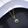 Luxury 18k Gold Plated Full Diamond Pendant Necklace Jewelry Fashion Women Micro Set Zircon S925 Silver Necklace for Women's Wedding Party Valentine's Day Gift SPC