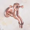 Bathroom Sink Faucets Wall Mounted Faucet Antique Red Copper Single Cold Tap Washing Machine Mop Pool Outdoor Garden Water