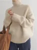 Dames truien Koreaanse 100 pure wol kasjmier trui vrouwen coltrui gebreide pullover vrouw allmatch winter casual losse dikke 231218