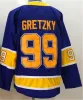 CCM Men 99 Wayne Gretzky Jerseys Hockey Reverse Retro emeryt vintage niebieski biały czarny żółty pomarańczowy sport mundur zszyty 70