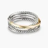 Anel de joalheria designer de prata série X anéis torcidos de ouro luxuoso 1: 1 vintage original com requintado para amigas e amantes presente de casamento ideal