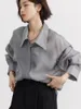 Women's Blouses Women Thin Shirt Long Sleeve Casual Loose Slightly Transparent Cool Woman Solid Design Female Top Summer 2023