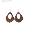 Dangle Chandelier Multiple She Geometric Wooden Women's Drop Earrings Brown Ethnic Hollow Carved Indian Jewelry Accessories Statement EarringsL231219