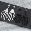 2021 Halloween Cosplay Skull Palm Exaggerated Horror Funny Ghost Hand Earrings for Women Jewelry