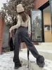Женские джинсы Slergiri Black y2k Бесулобные брюки Женщины Американская ретро-хип-хоп уличная одежда вымыта многосайна с прямой ногой с высокой талией с высокой талией