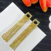 Classic 18K Gold Plated Earrings Fashion Tassel Style Chic Pendant Earrings Studs Anniversary Valentine Birthday Gifts