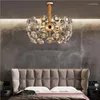 Lustres Jmmxiuz Modern Gold Crystal Chandelier Sala de estar Jantar LED Iluminação Luxo Cozinha Quarto Luminárias