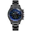 Montres-bracelets Hommes Sports Mesh Ceinture Montre Lumineuse Calendrier Creux Bleu Lumière Analogique Poignet Alliage De Luxe