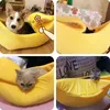 Kennes Pensje Banana Cat Bed House Zabawne urocze przytulne łóżka na maty kota ciepłe, przenośny koszyk z zwierzakiem Kennel Dog Cushion Cat Dostawy Mult color 231218