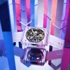 Wristwatches SEAKOSS Square Transparent Tourbillon Watch Men Double Skeleton Hollow Flying Clock Luxury Male Waterproof Mechanical