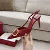 Dress Shoes Designer High Heels Women's Pointed Toe High Heels Shoes Classic Metal V Buckle Nude Black Red Matte Stiletto Heels Sise 35-42