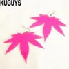 Acrylic Dangle Earring Neon Bright Maple Leaf Earrings New Fashion Jewelry292b의 여성을위한 드롭 드롭