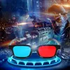 VR-Brille, schwarzer Rahmen, rot, blau, 3D-Brille, Heimkino, immersives Erlebnis für dimensionale Anaglyphen, Film, Spiel, DVD, Video, Geschenk, Brille, Rub 231218