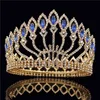 Fashion Crystal Metal Big Crown Bridal Tiaras Pink Wedding Crown Hair Jewelry Pageant Diadem Queen King Crown W0104294C