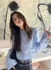 Kvinnors blusar Solid Color Loose Shirt Cotton Long Sleeve Basic Top Spring Elegant Beautiful 2024 For Women F181