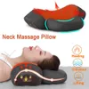Massera nackkudde Electric Neck Massage Pillow Cervical Orthopedic Sleeping Pillow Back och Neck Massager Vibration Komprimera smärtlindring 231218