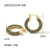 New Arrival Gold Plated Stainless Steel Geometric Minimalist Twisted Zircon Hoop Earrings for Women