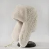 Chapeaux de trappeur Chapeau en laine Feng dames hiver tout usage en peluche épaissie protection thermique capuchon d'oreille lanière conception le froid Baotou 231219