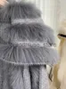 Kadın Sweaters UCXQ Tatlı Kadınlar Sahte Kürk Boyun Örgü Haligan Kat Uzun Kollu Elastik Sıcaklık Kalın Sweat Ceket 2023 Sonbahar Kış Yeni 23A5262 J231219