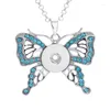 Pendant Necklaces Sublimation Butterfly Women Pendants Button Necklace Jewelry Consumable 20pcs/lot