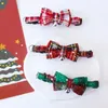 Dog Apparel 2023 Christmas Bowknot Cat Small Collar With Bell Plaid Snowflake Adjustable Breakaway Pet Puppy Kitten Buckle Necklace