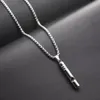 Colares pingentes apito colar hip-hop personalidade na moda masculina simples flauta legal pode soprar criativo metal chain255p