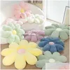 Poupées Couleur douce Fleur moelleuse Coussin en peluche réaliste Fleurs de marguerite Plante en peluche Décoration de la maison Coussin Tapis de chaise pour enfants Gi Dhlr6