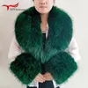Scarves Large Winter Faux Fur Scarf Women Jackets Warm Fluffy Shawl Fashion Artificial Collar And Cuff Set Female y231218